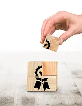 cubes RSE qualité avec icone garantie