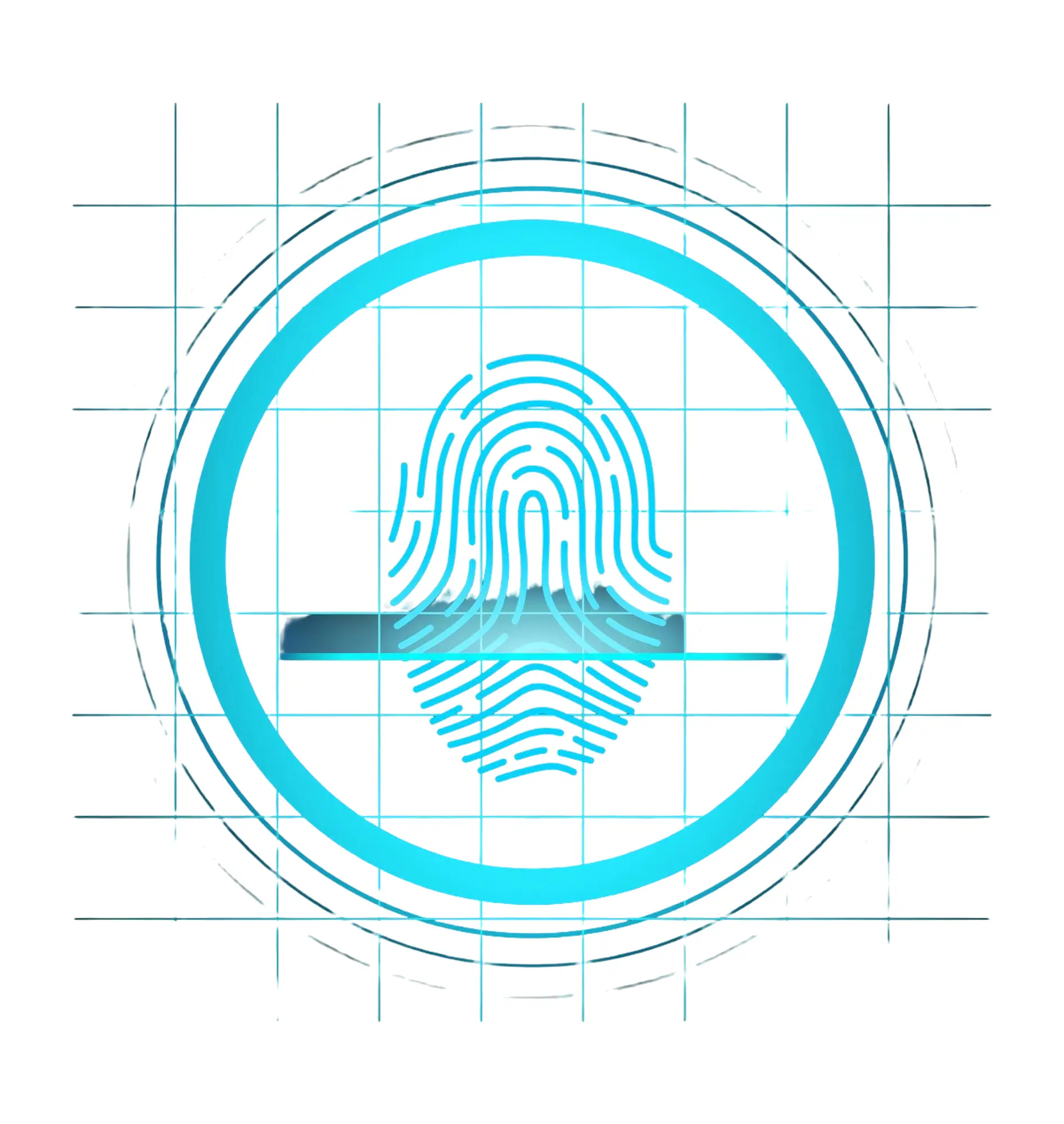 sécurité empreinte digitale dans un cercle bleu