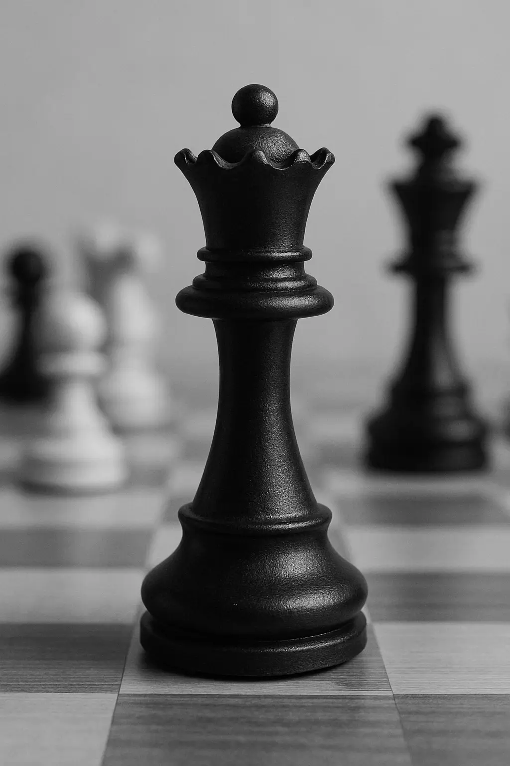 jeu d'échec Reine noire sur échiquier