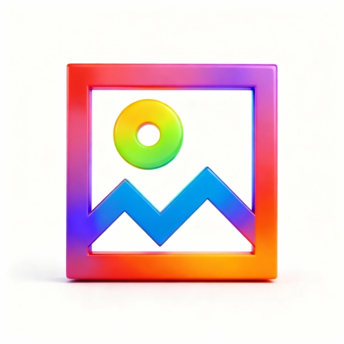 icone carré de couleur avec un cercle et un graphique de couleur symboles de image de marque