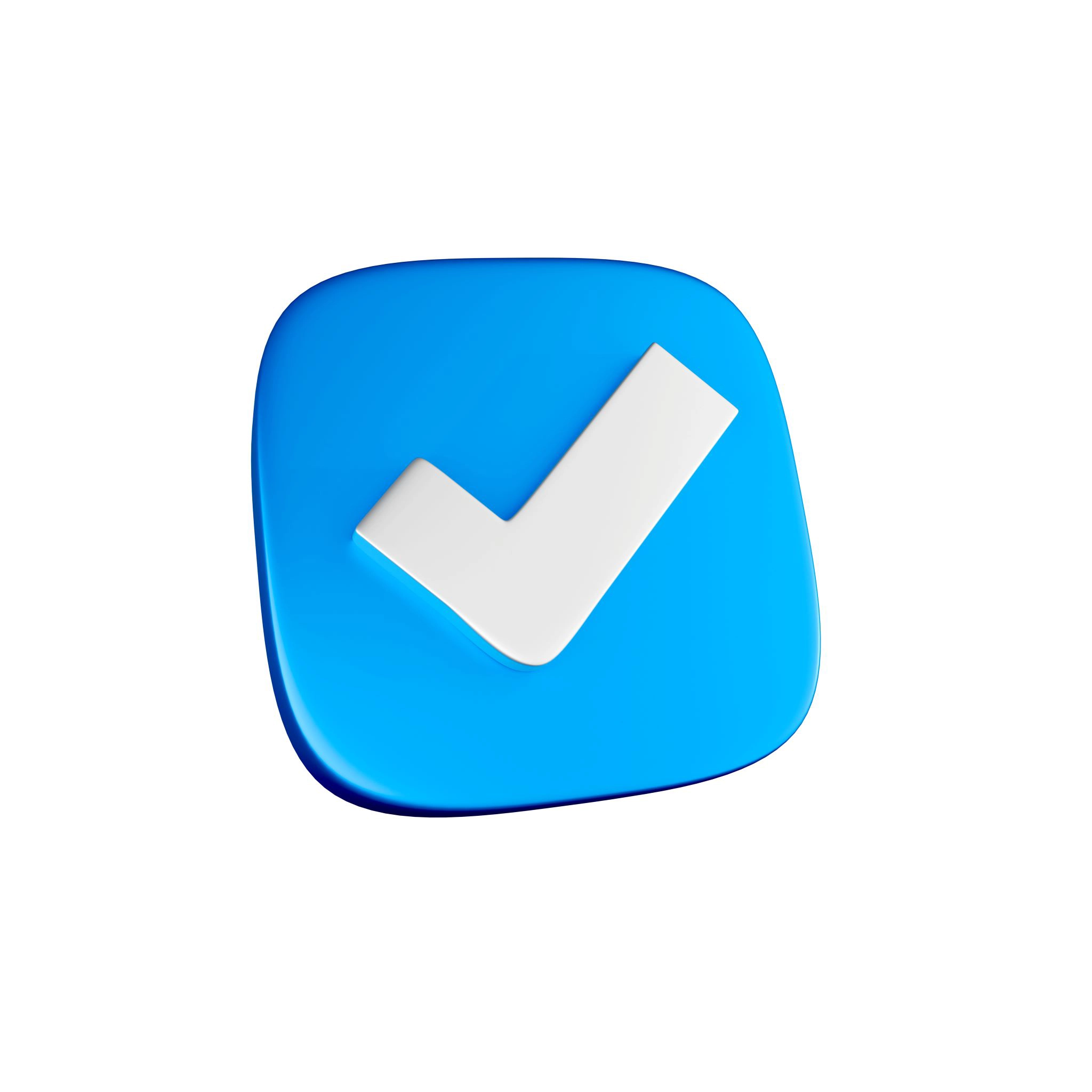 icone bleue avec coche blanche