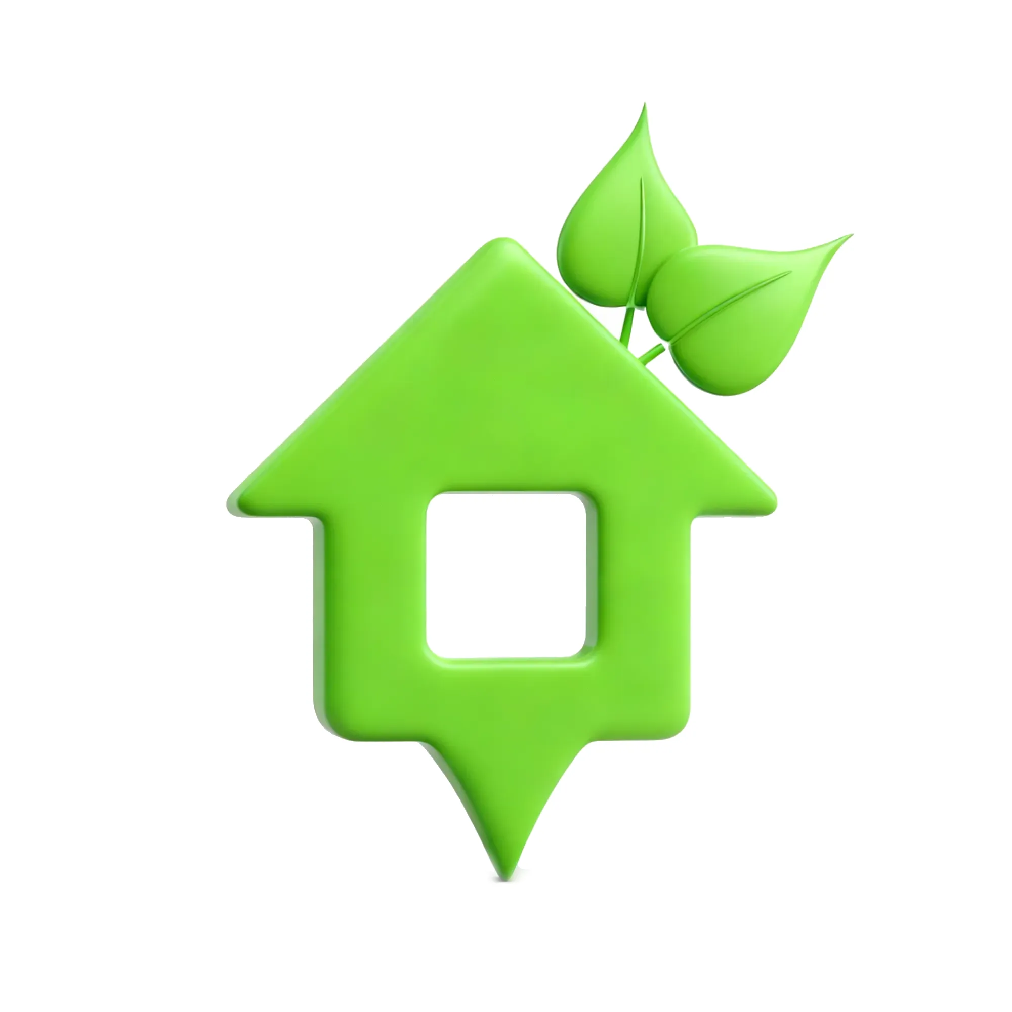 maison verte avec feuilles