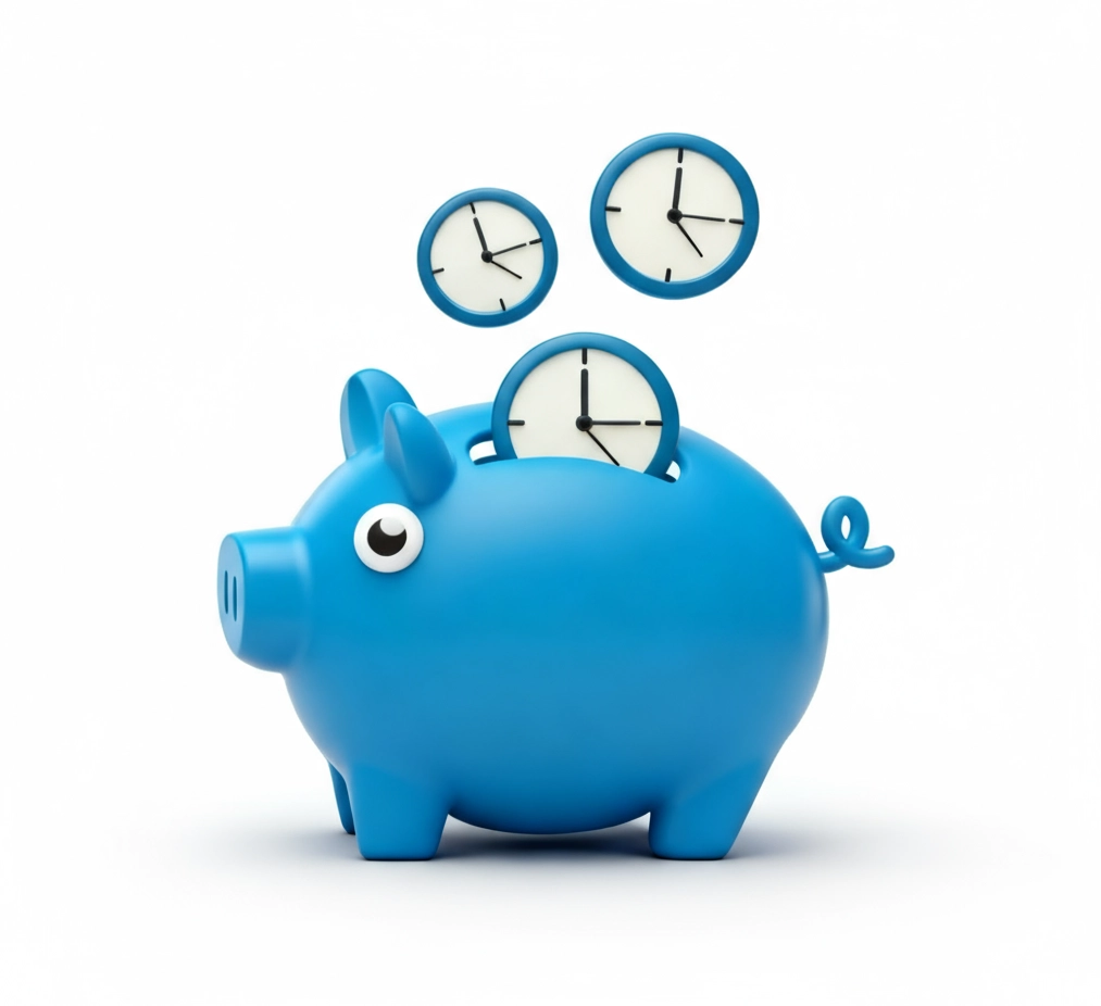 tirelire bleue en forme de cochon avec des horloges