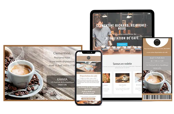 campagne marketing cross canal avec plusieurs écrans et courrier