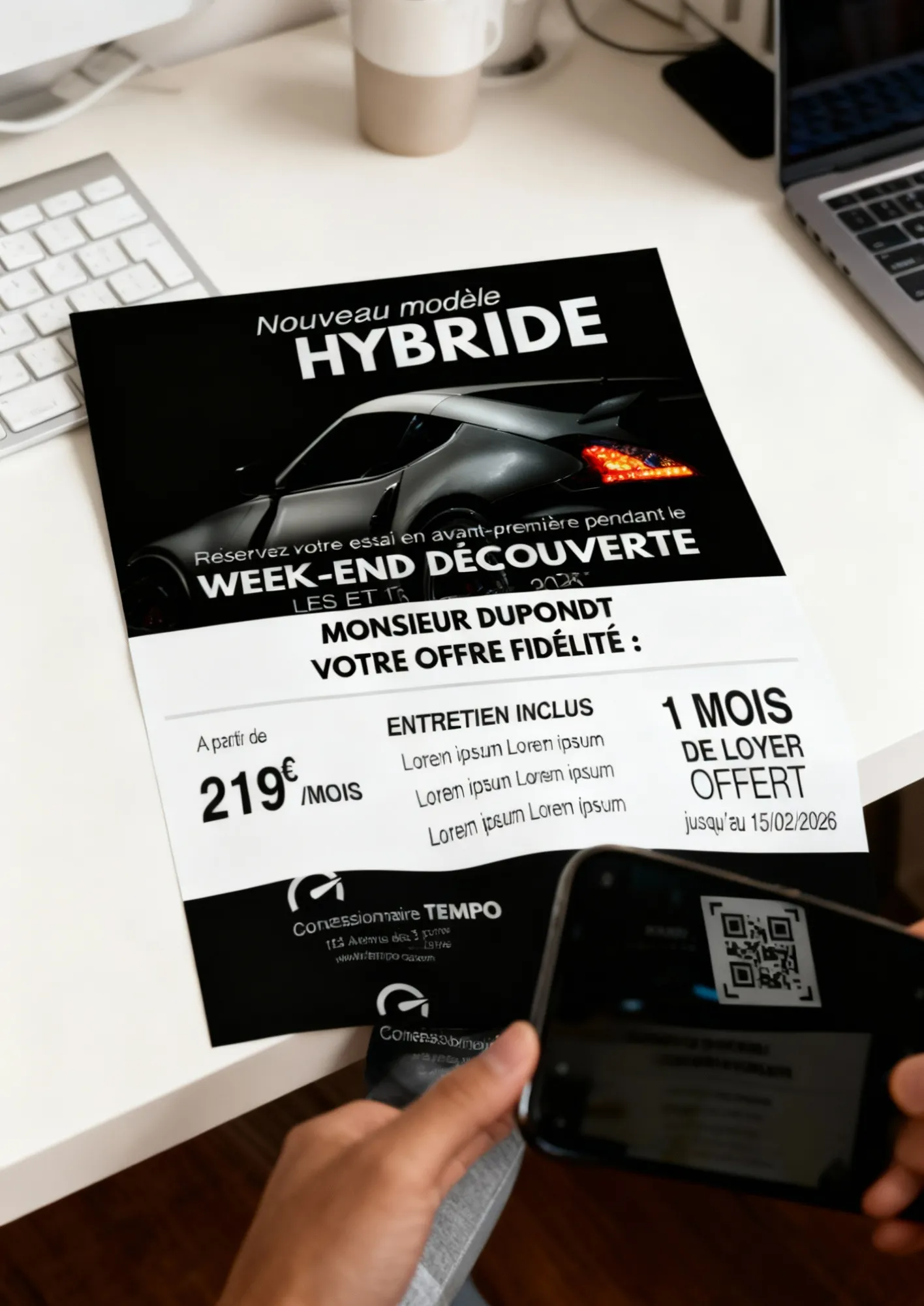 courrier publicitaire adressé avec QR code